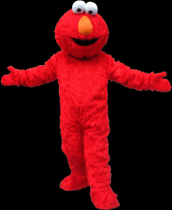 Elmo Character Isolatedon Black PNG with transparent background