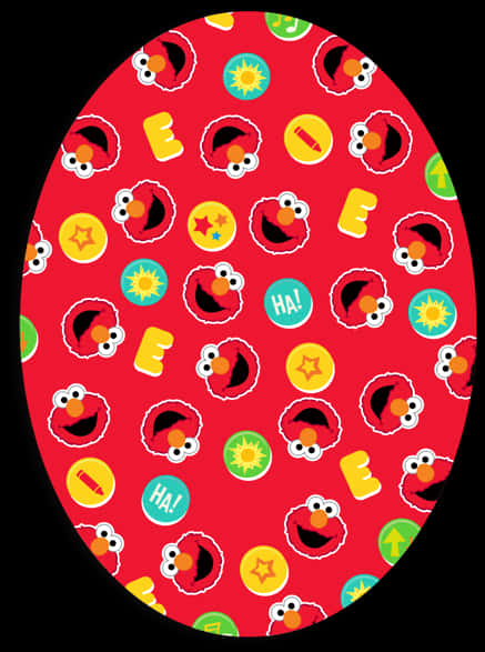 Elmo Pattern Red Background PNG with transparent background