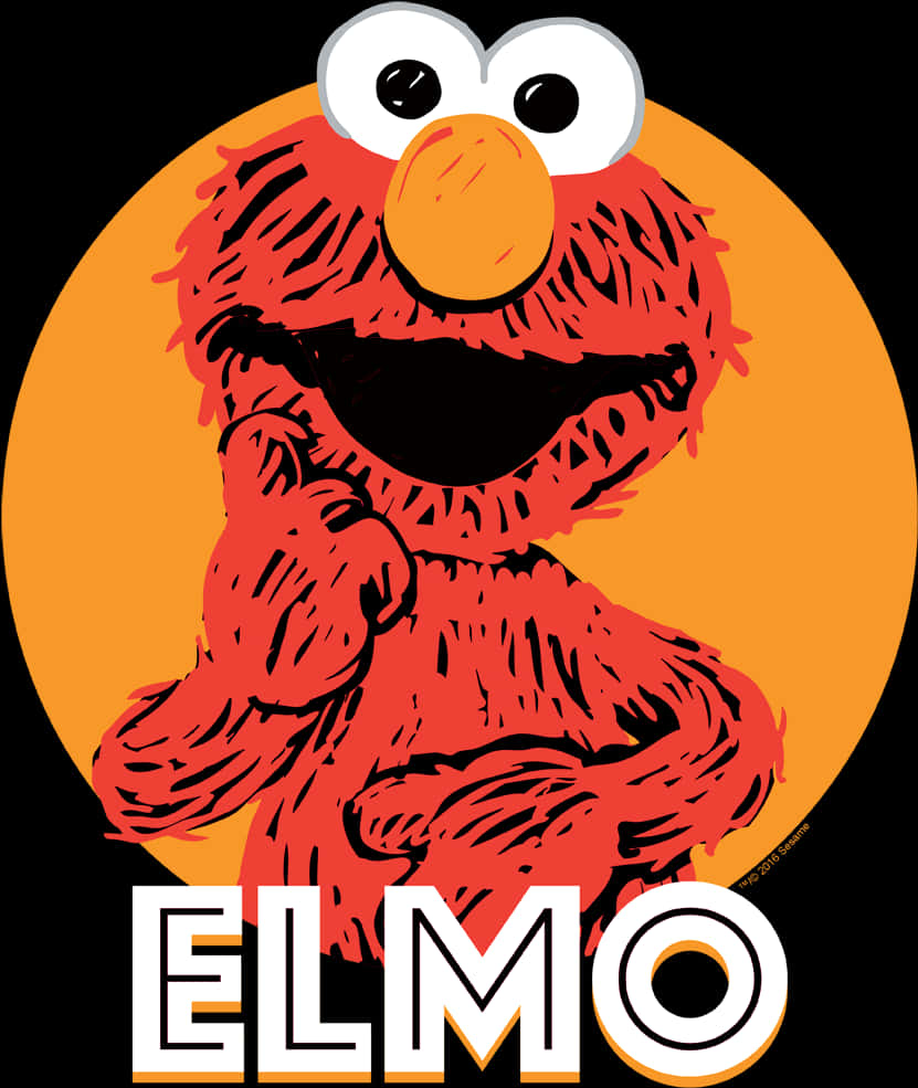 Elmo Portrait Orange Background