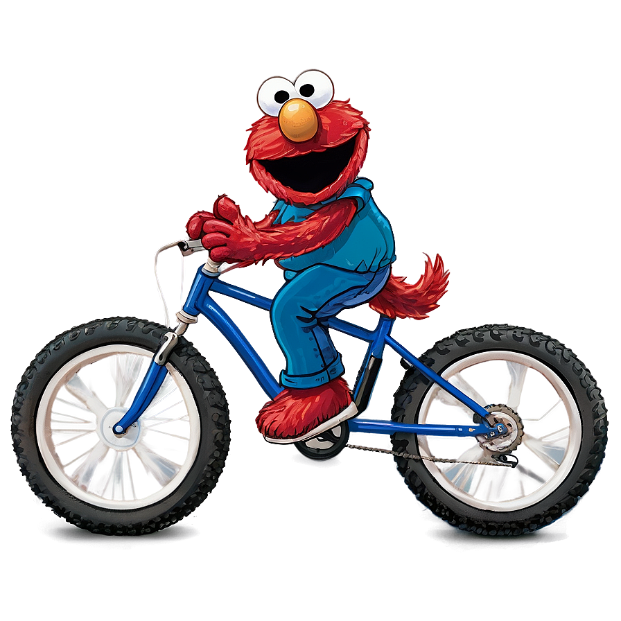 Elmo Riding a Bike PNG 4 PNG with transparent background