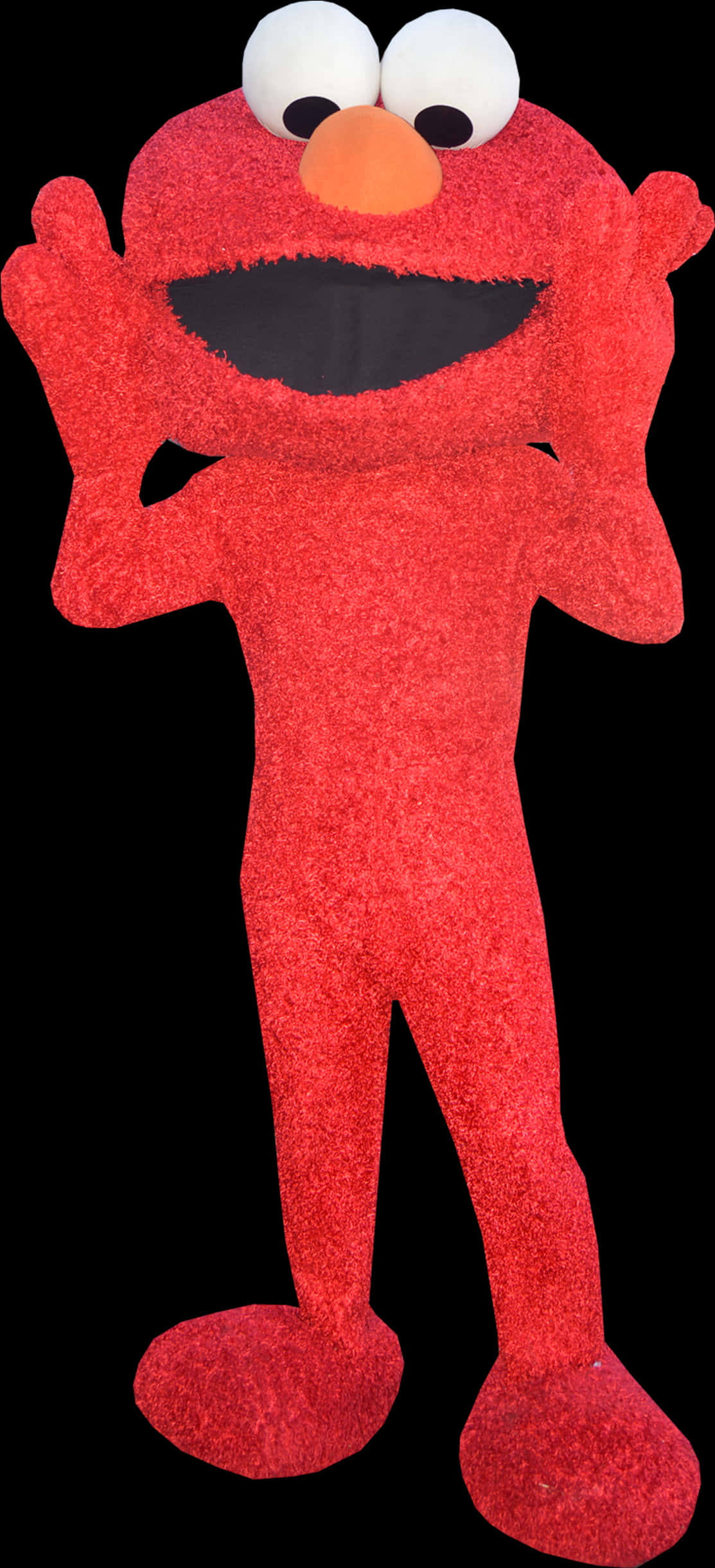 Elmo Standing Black Background PNG with transparent background