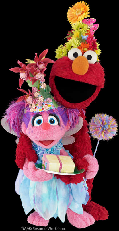 Elmoand Friend Celebration PNG with transparent background