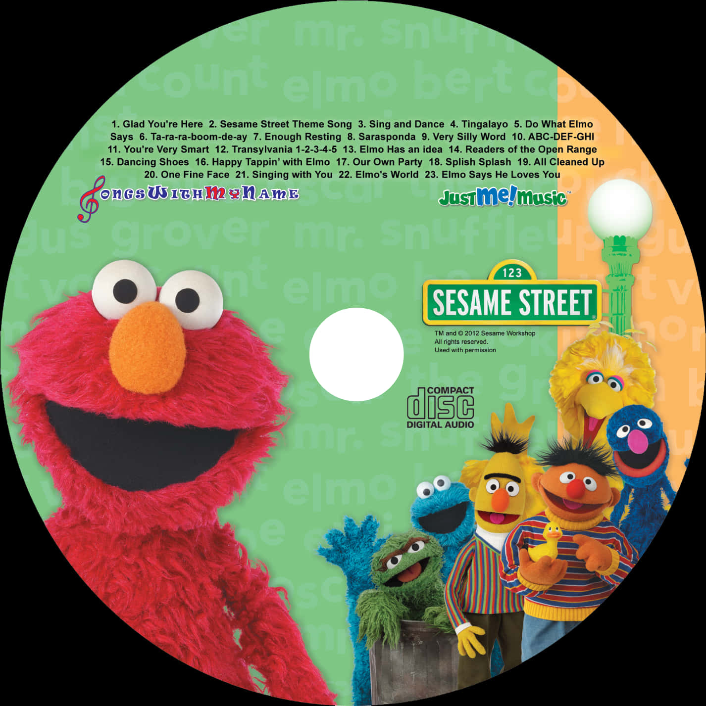Elmoand Friends Sesame Street C D Cover PNG with transparent background