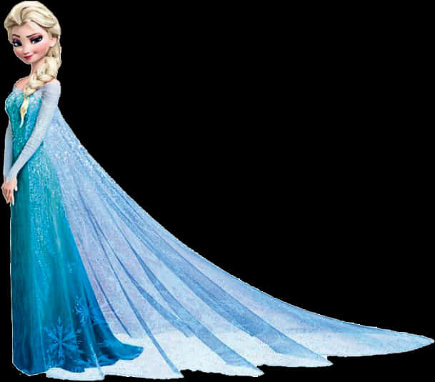 Elsa Frozen Character Portrait PNG with transparent background