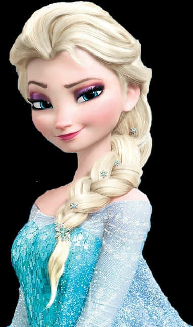 Elsa Frozen Character Portrait PNG with transparent background