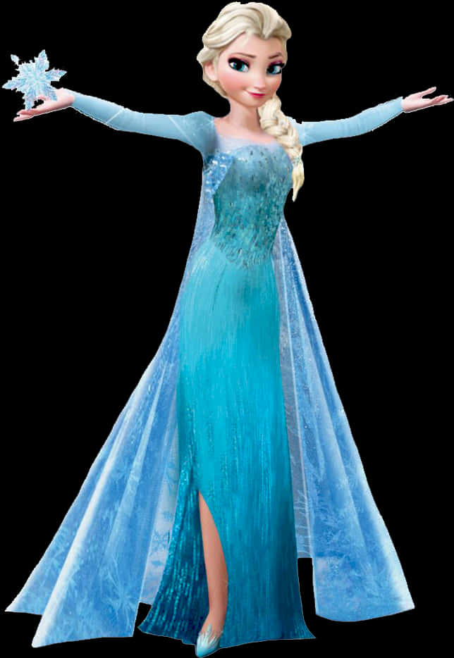 Elsa Frozen Character Pose PNG with transparent background