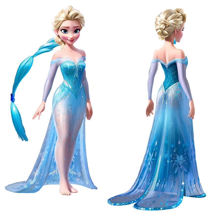 Elsa Ice Gown Transformation Png Fyf