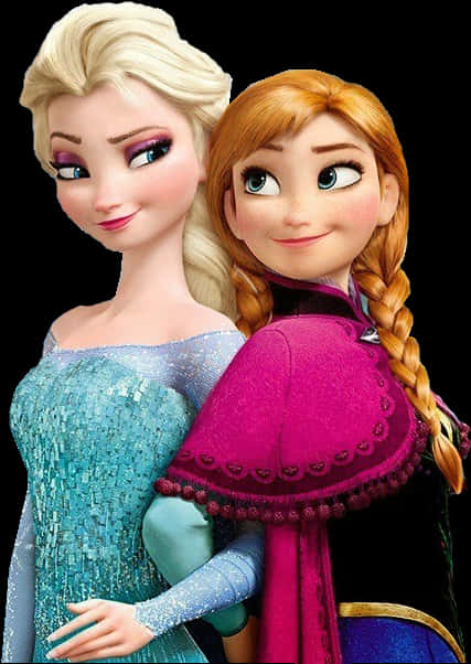Elsaand Anna Frozen Sisters PNG with transparent background