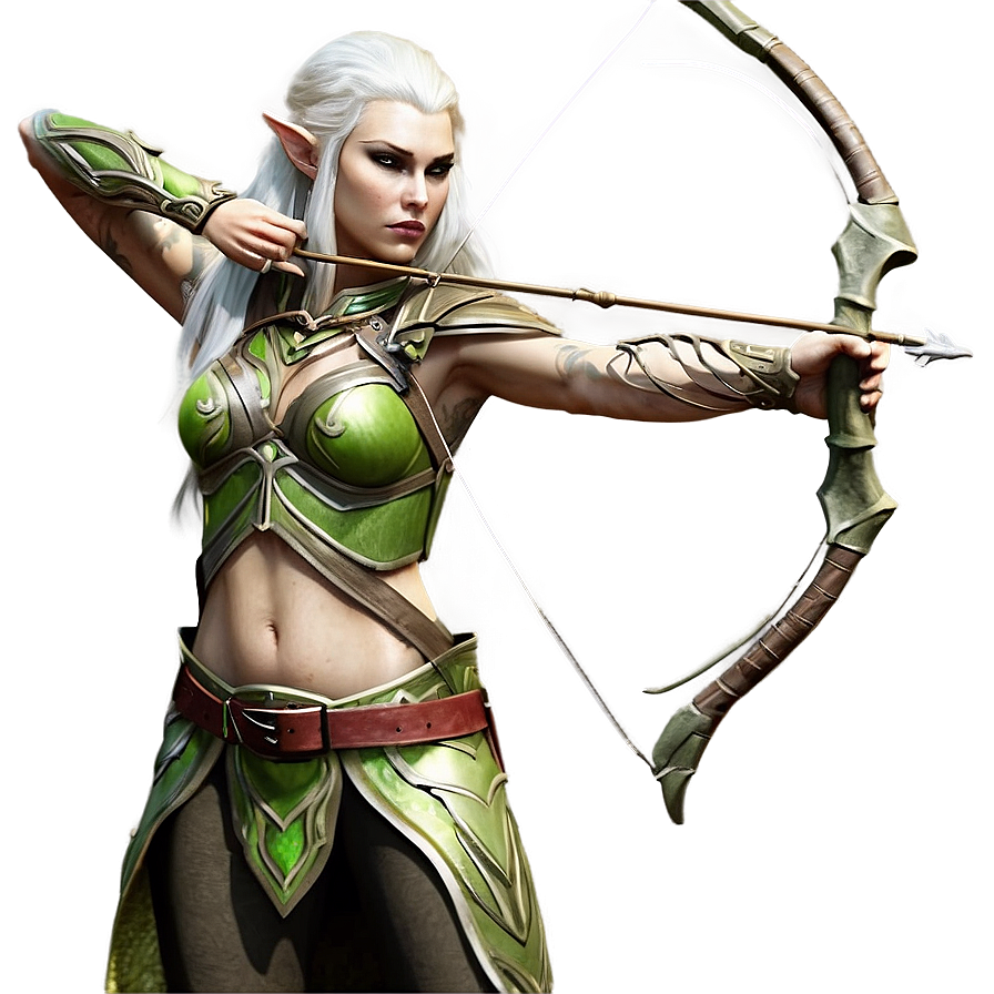 Elven Archer In Action Png 64