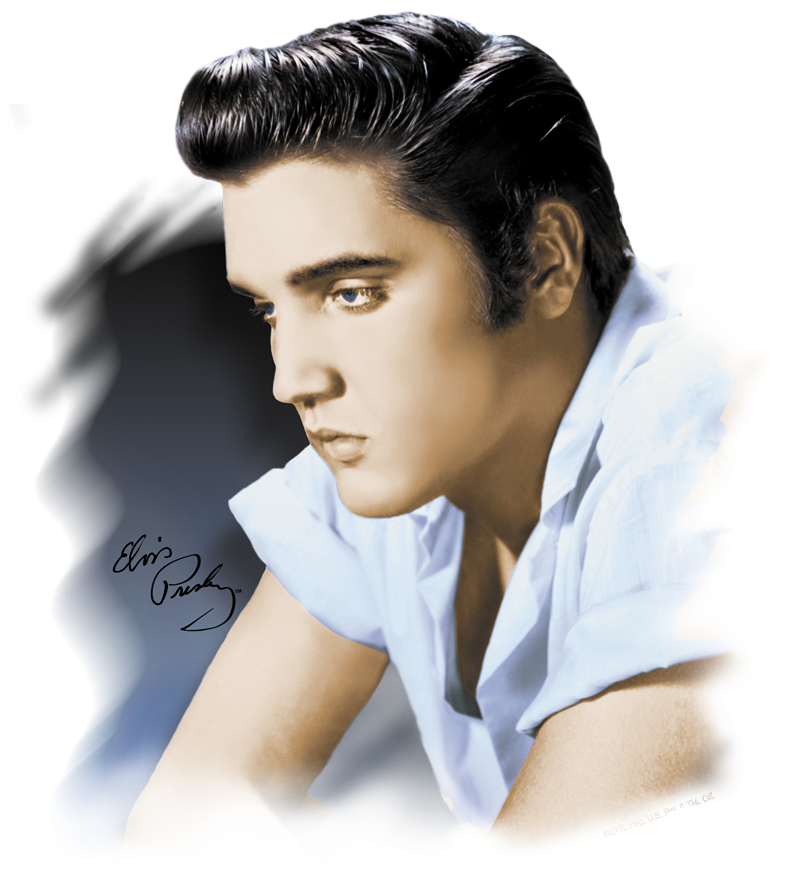 Elvis Presley Blue Profile Men's Ringer T Shirt - Photo Shoot, HD Png Download PNG with transparent background