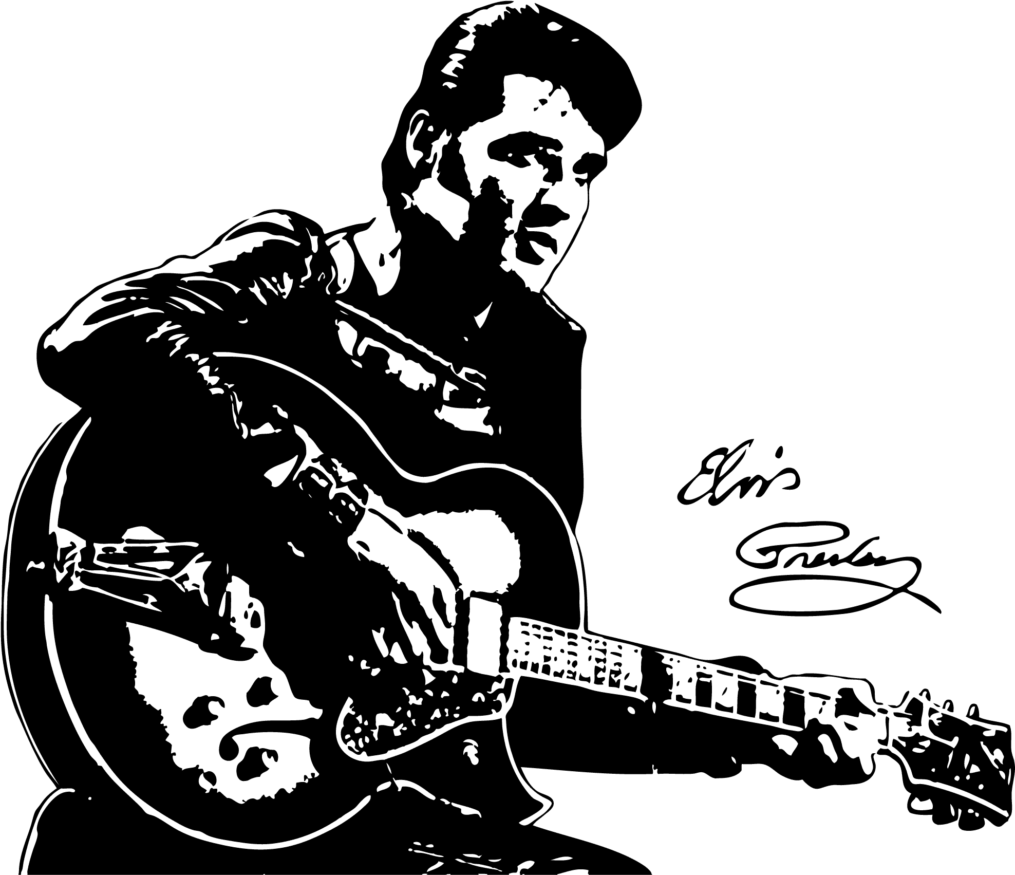 Elvis Presley Guitar Silhouette