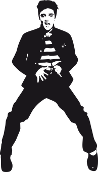 Elvis Presley Silhouette PNG with transparent background