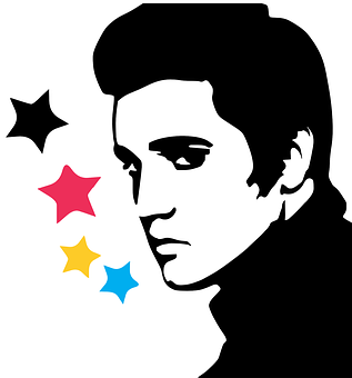 Elvis Presley Silhouette Stars PNG with transparent background