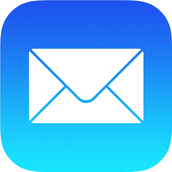 Email App Icon Blue Background PNG image with a transparent background, free high-resolution download