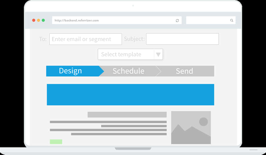 Email Campaign Interface Mockup PNG with transparent background