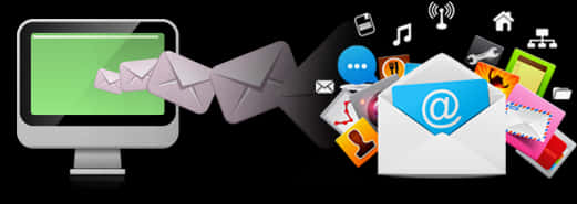 Email Communication Concept PNG image with a transparent background, free high-resolution download