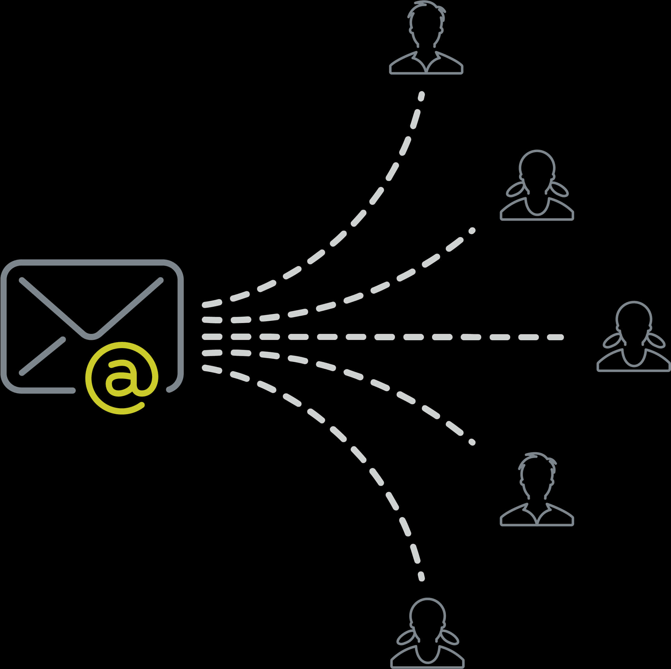 Email Distribution Network Concept PNG image with a transparent background, free high-resolution download