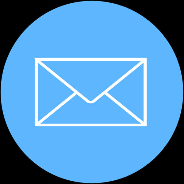 Email Envelope Icon Blue Background PNG with transparent background