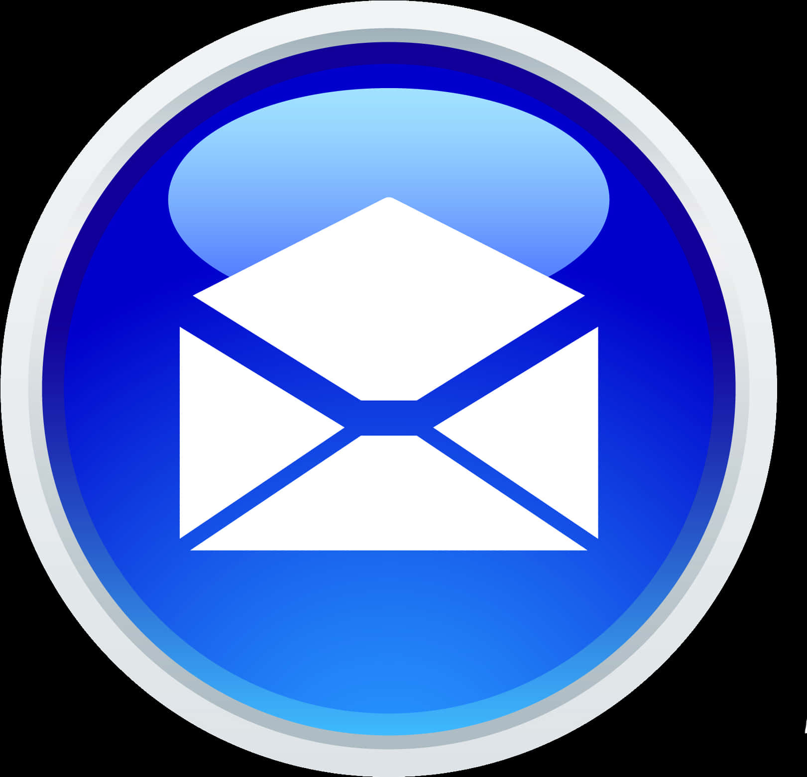 Email Icon Blueand White PNG with transparent background