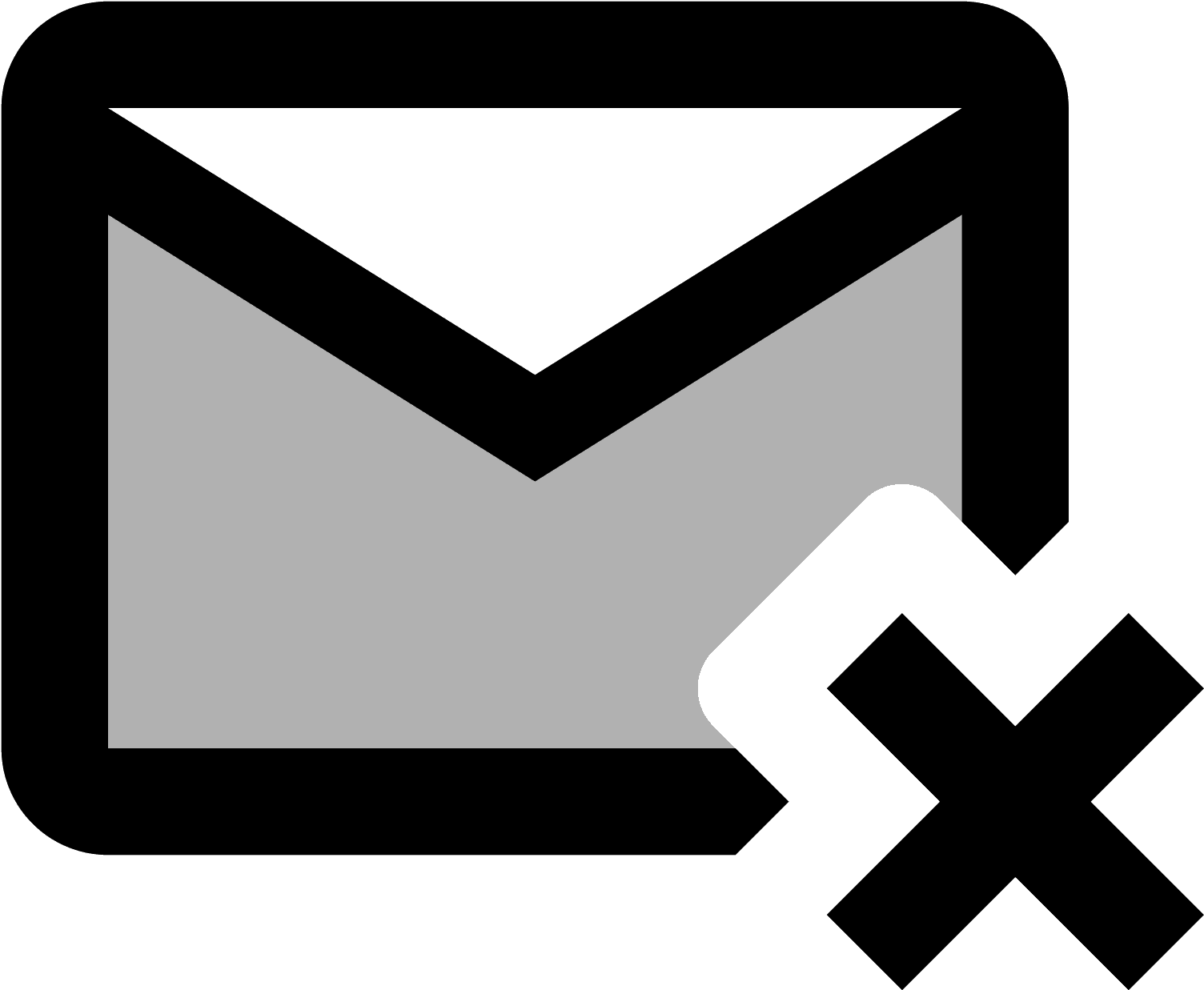 Email Icon With Cancel Symbol PNG image with a transparent background, free high-resolution download
