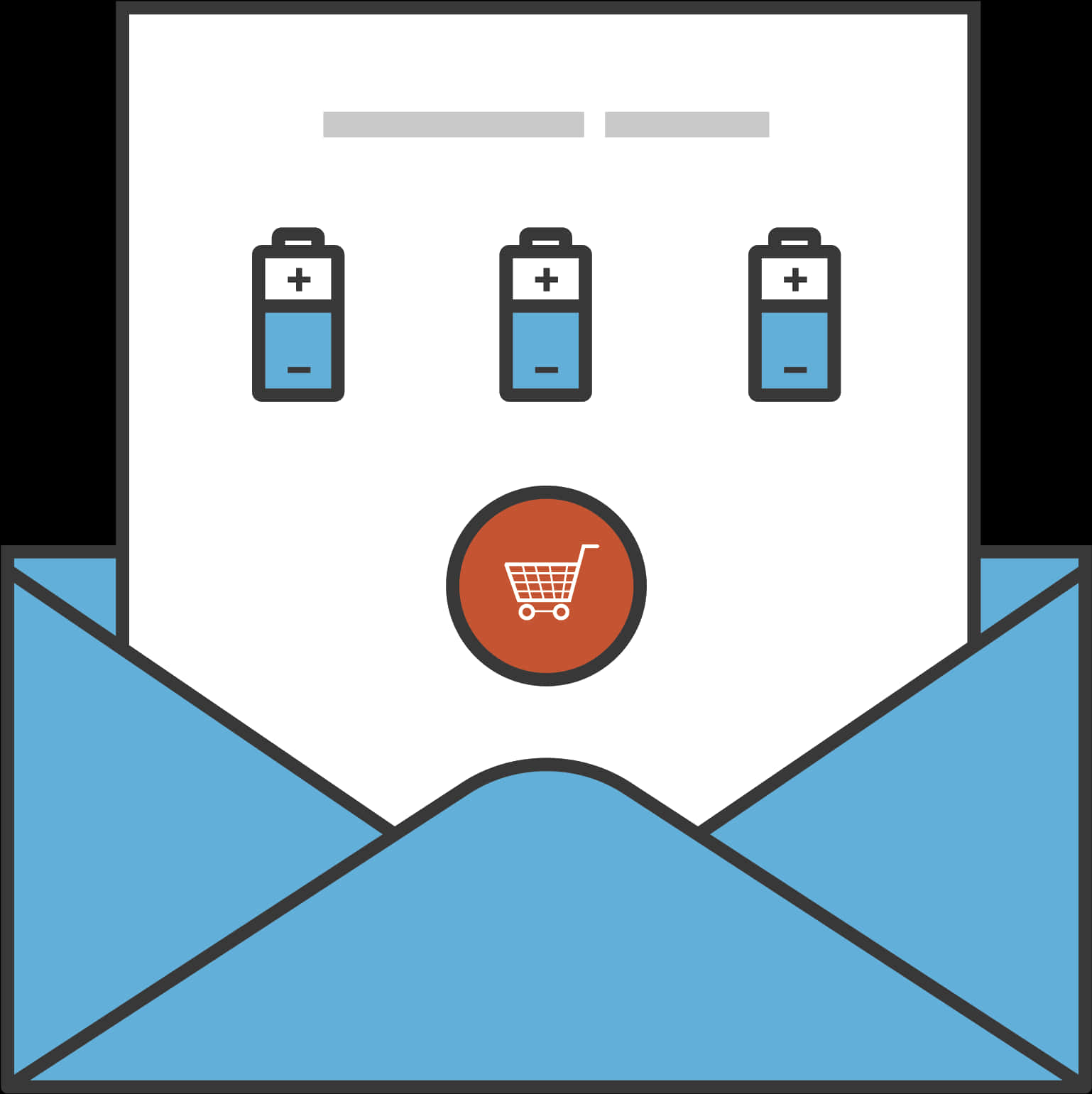 Email Marketing Battery Purchase PNG with transparent background