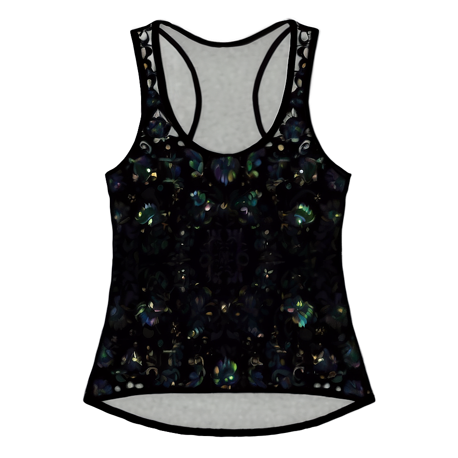 Embellished Black Tank Top Png 06282024