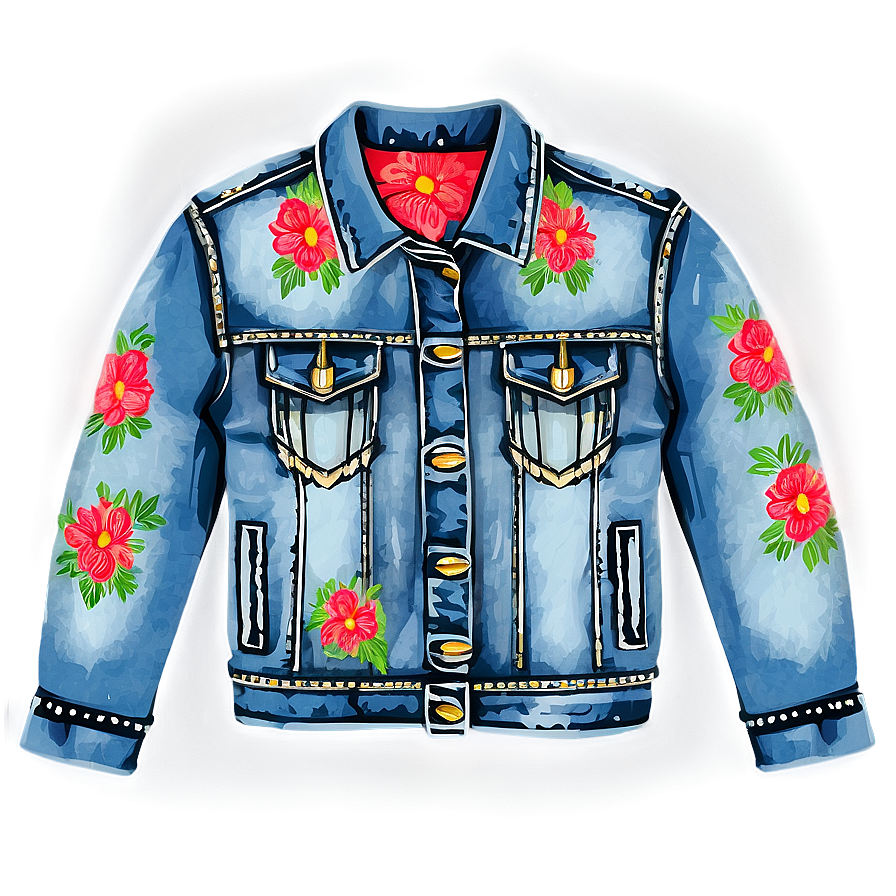 Embellished Denim Jacket Png 38