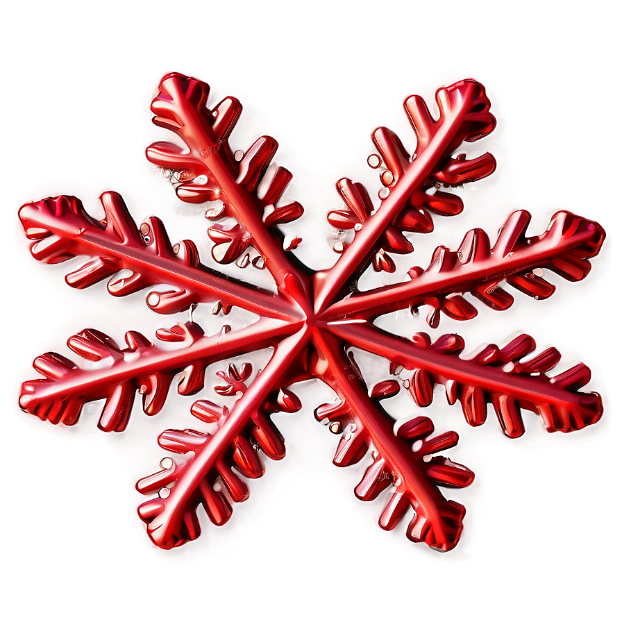 Embossed Red Snowflake Png Rji25