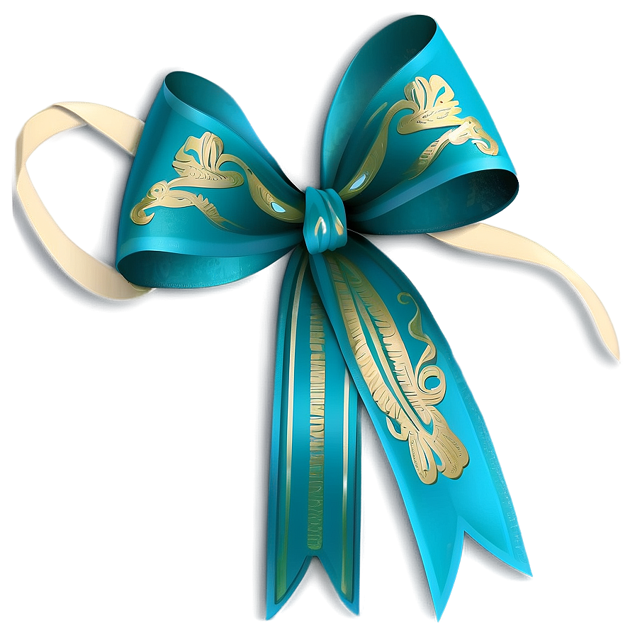 Embossed Teal Ribbon Graphic Png 06282024