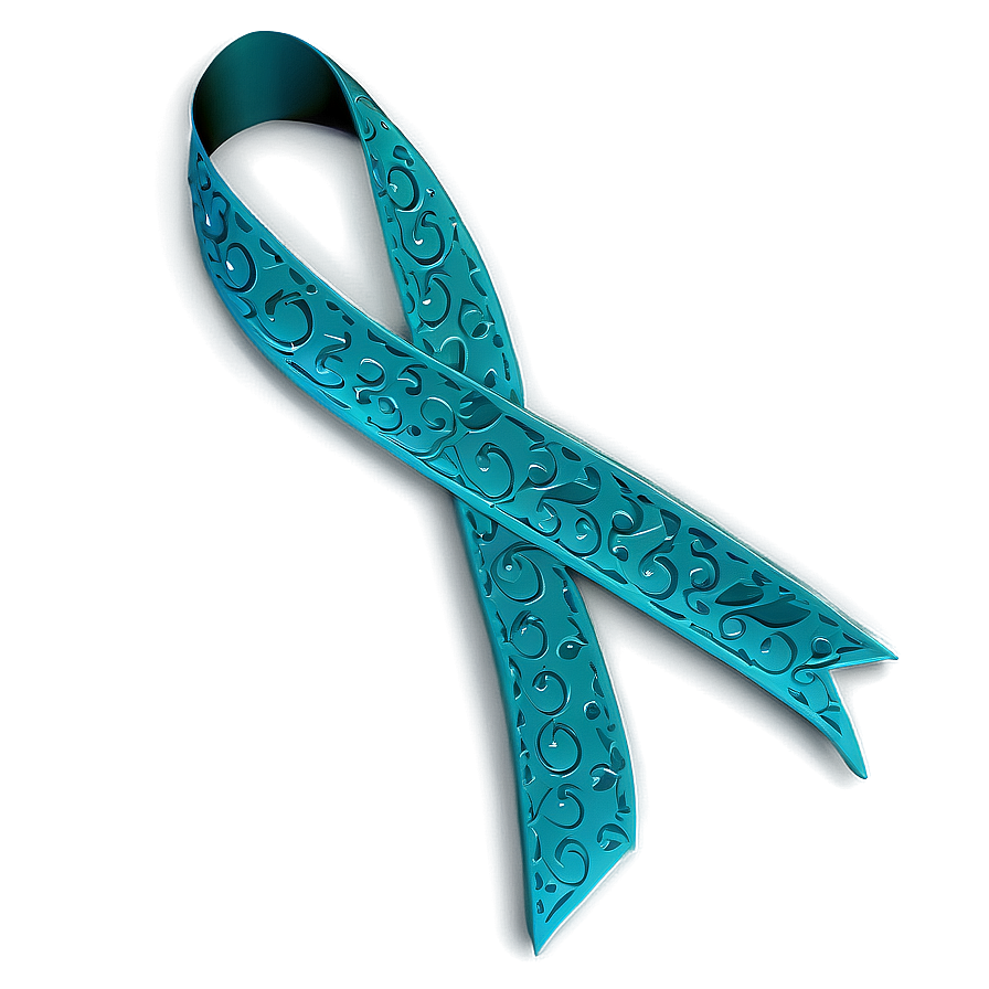 Embossed Teal Ribbon Graphic Png 83