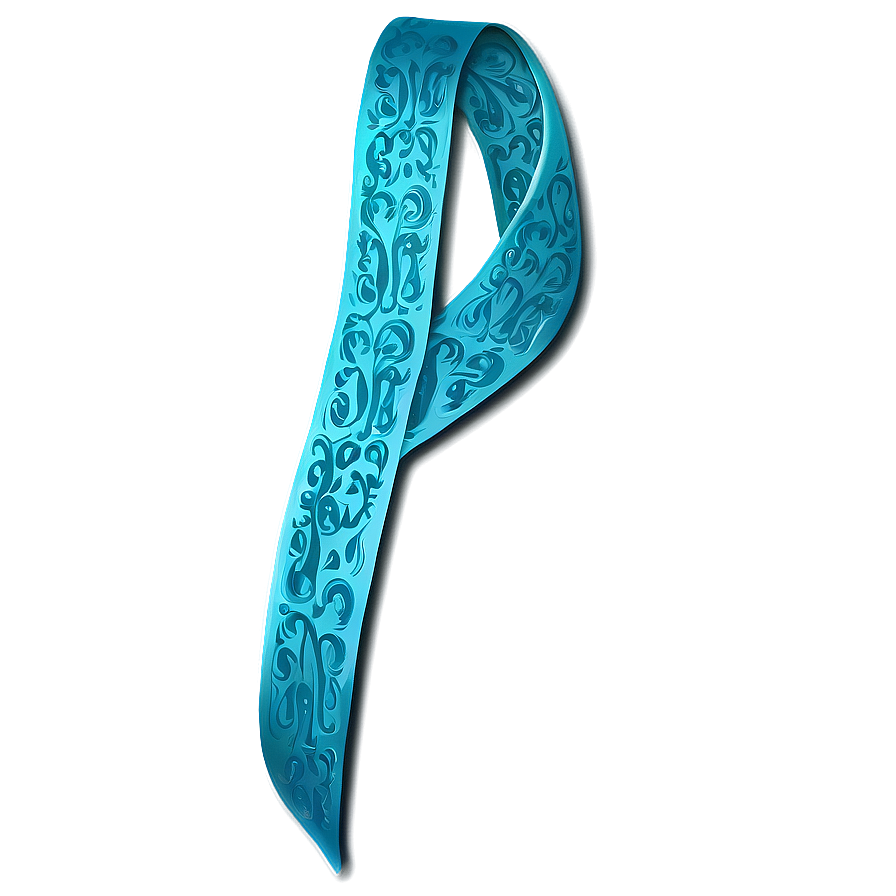 Embossed Teal Ribbon Graphic Png Ari64