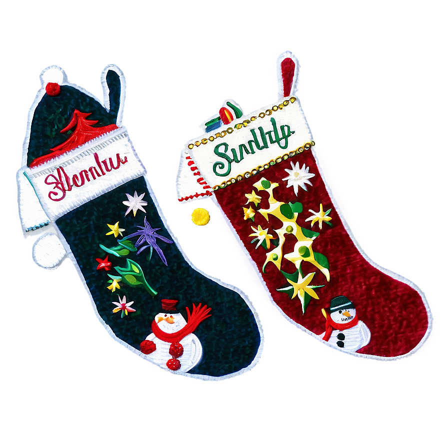 Embroidered Christmas Stocking Png Nds