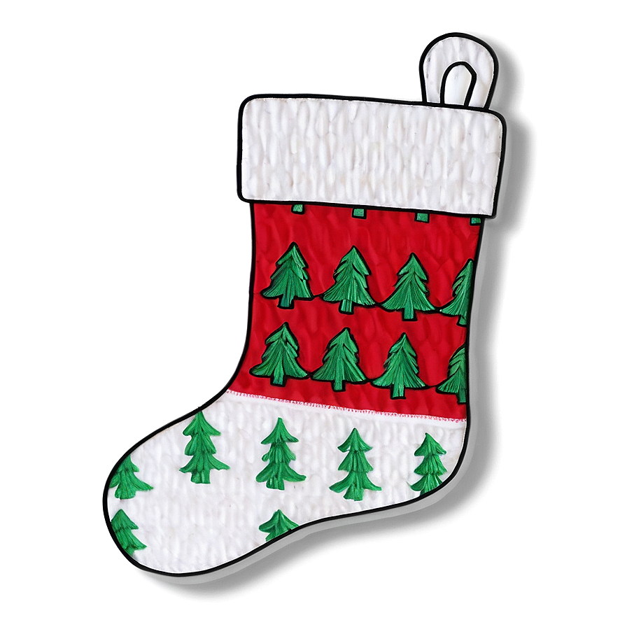 Embroidered Christmas Stocking Png Vog31