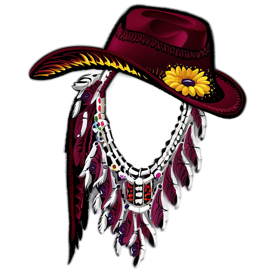 Embroidered Cowgirl Hat Png 06132024