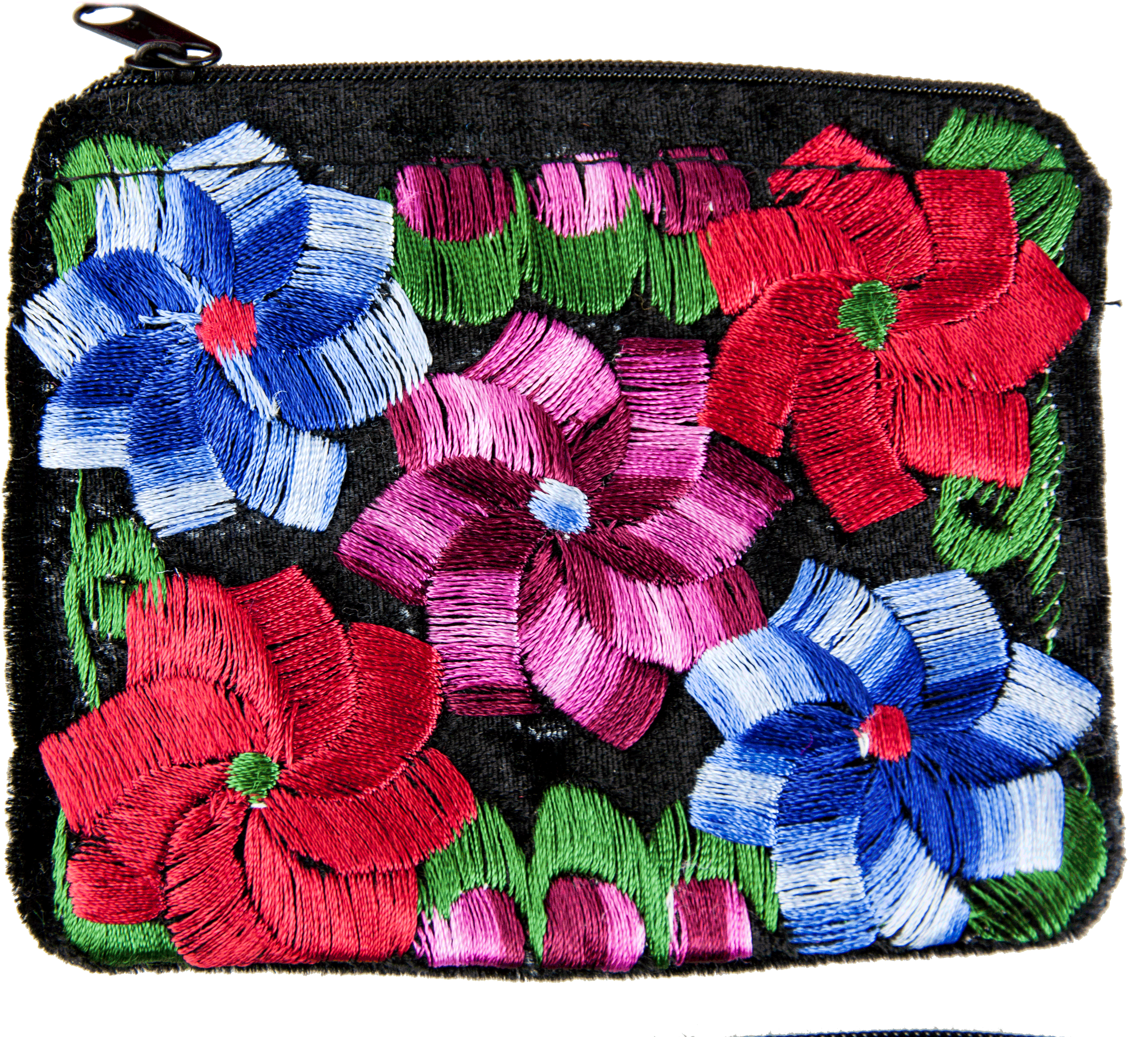 Embroidered Floral Coin Purse