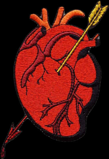 Embroidered Heartwith Arrow Patch