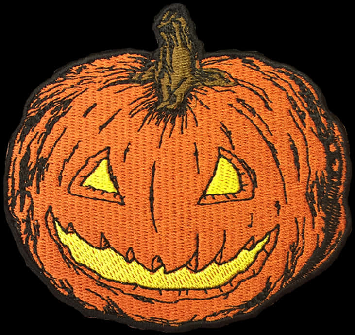 Embroidered Jack O Lantern Patch