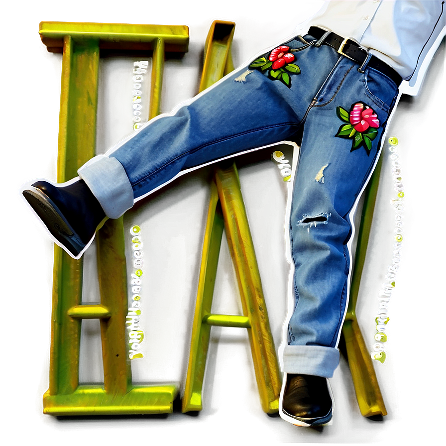 Embroidered Jean Png 11