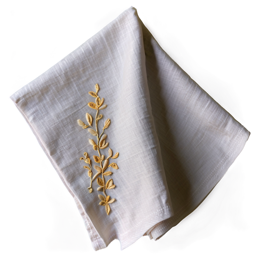 Embroidered Linen Napkin Png 62