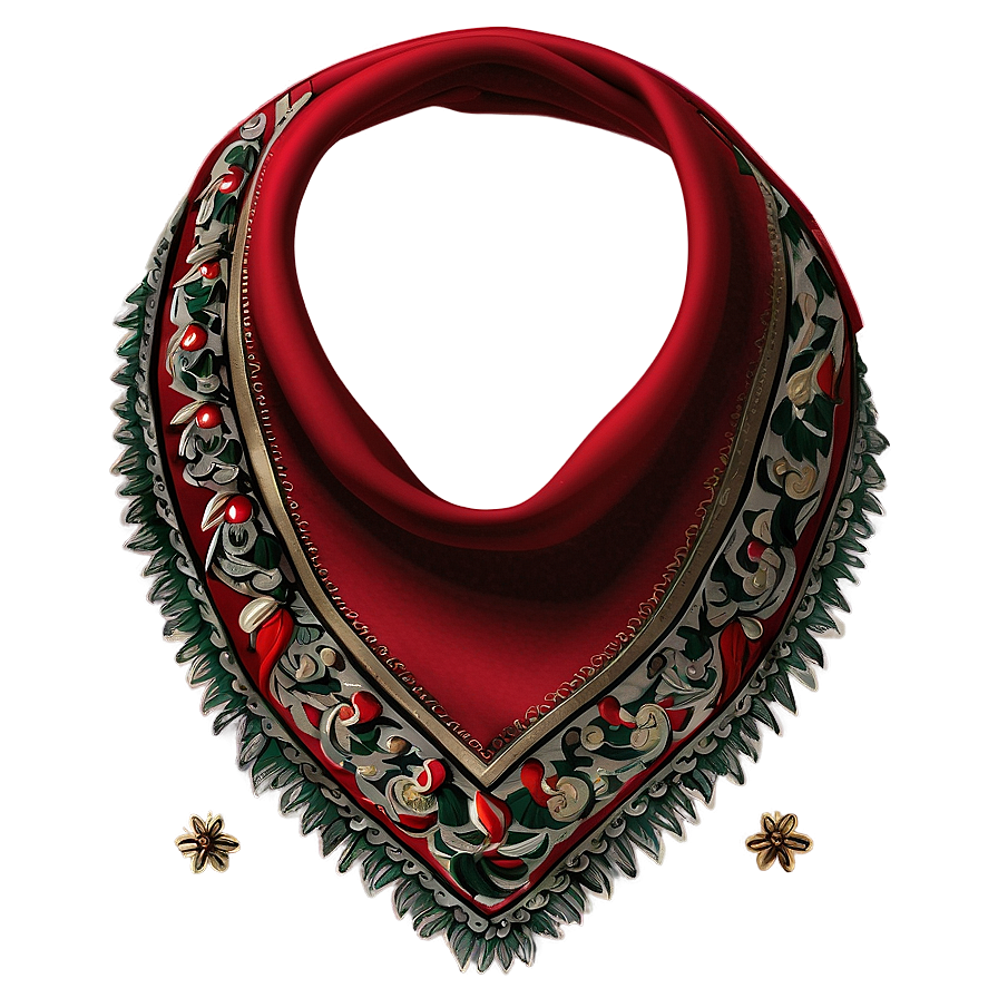 Embroidered Red Scarf Png 89