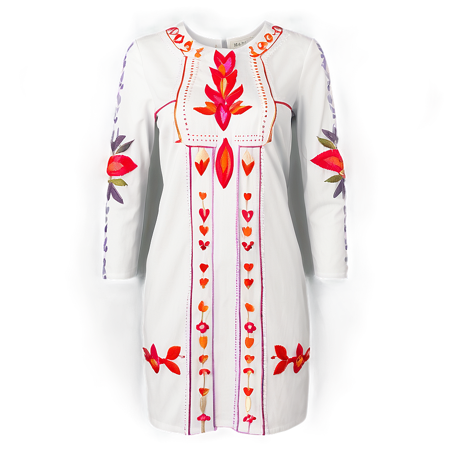 Embroidered Shift Dress Png Vgf15