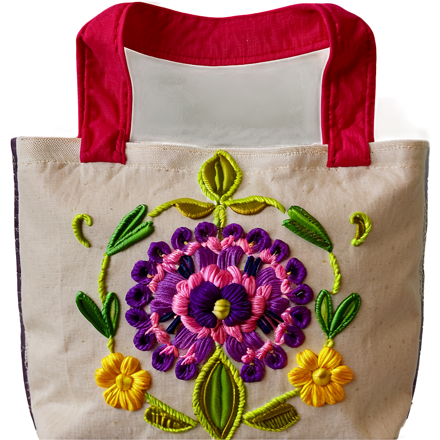 Embroidered Tote Bag Png Dem42