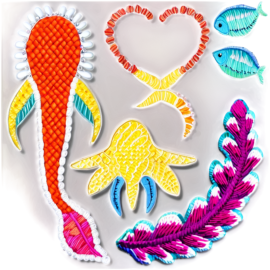 Embroidery Under the Sea PNG jdc PNG with transparent background