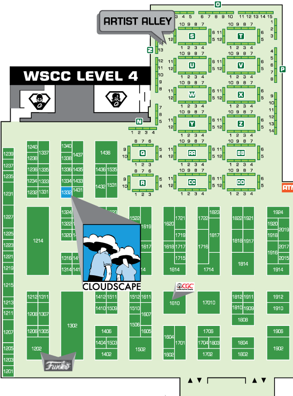 Emerald City Comic Con Artist Alley Map