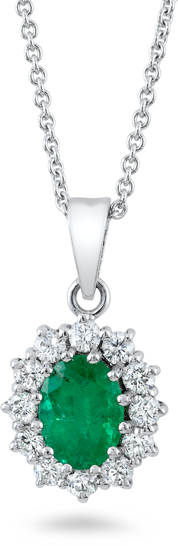 Emerald Diamond Pendant Necklace