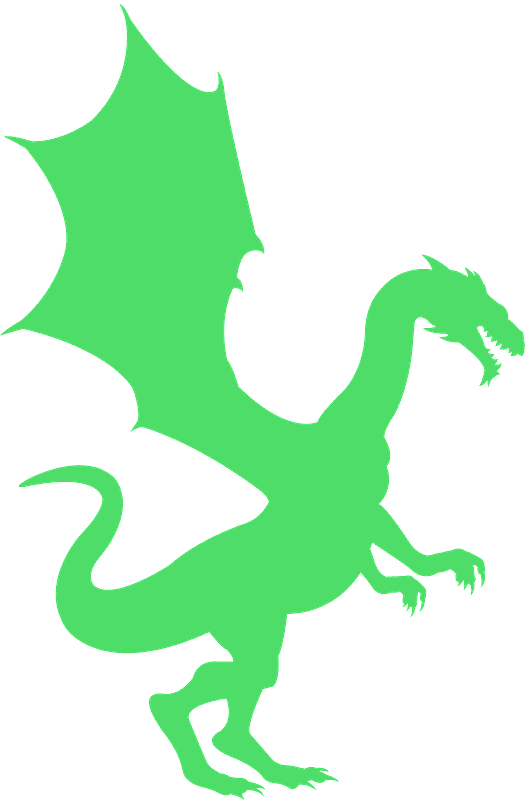 Emerald Dragon Silhouette