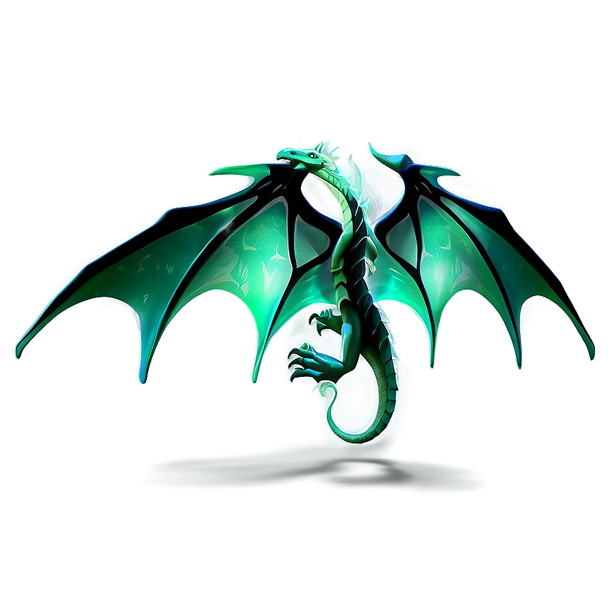 Emerald Dragon Wings Design Png 06122024