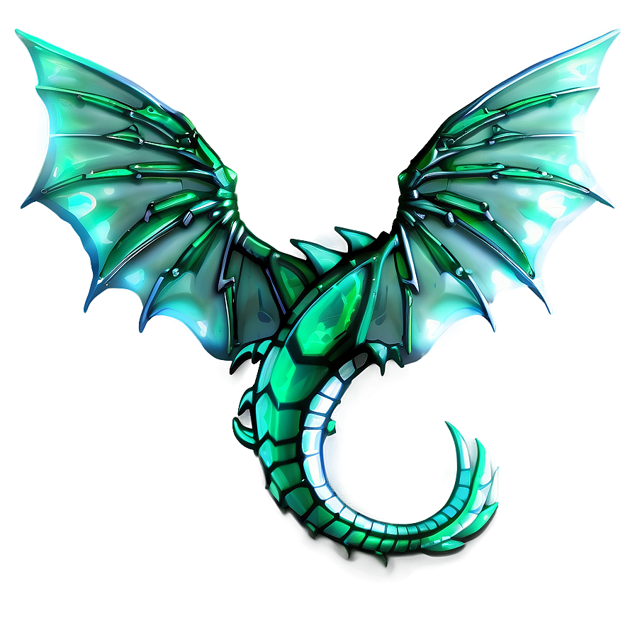 Emerald Dragon Wings Design Png Oyv55