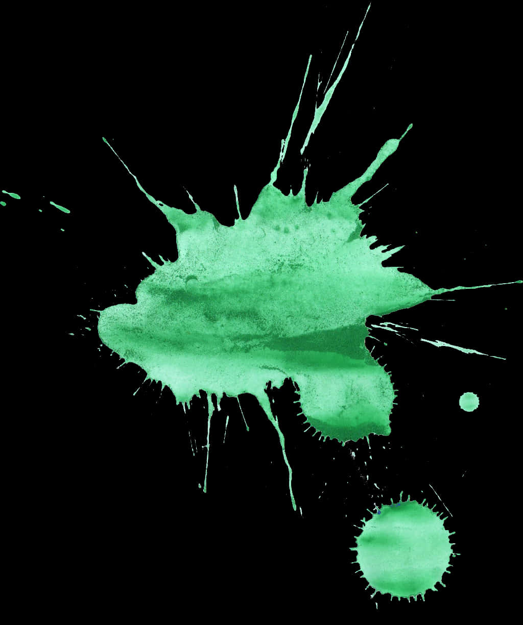 Emerald Green Paint Splatter PNG with transparent background