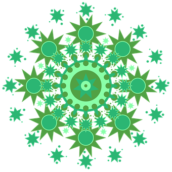 Emerald_ Star_ Mandala PNG with transparent background